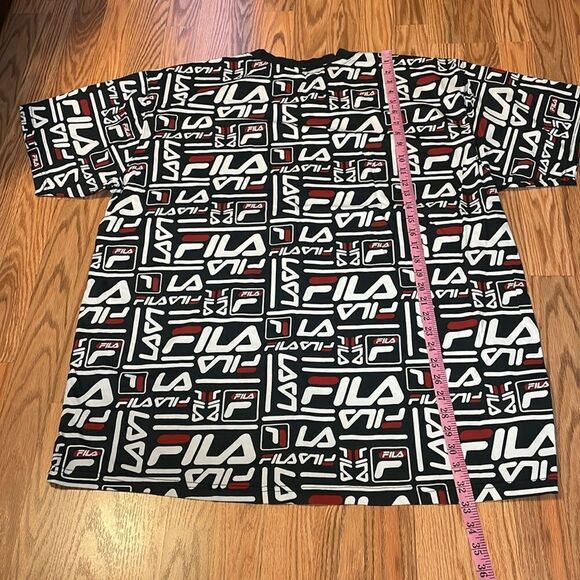 Fila all over Logo T-Shirt, black Tee, 2XL - Picture 4 of 4